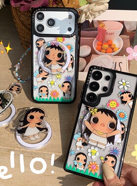 创意磁吸卡通花朵小玉适用于三星GalaxyS26Ultra手机壳S25EDGE/S24/S24FE可爱S23+/23plus防摔S23Ultra保护套