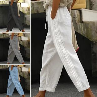 casual pants for Loose 裤 waist women女士宽松中腰休闲长款 mid