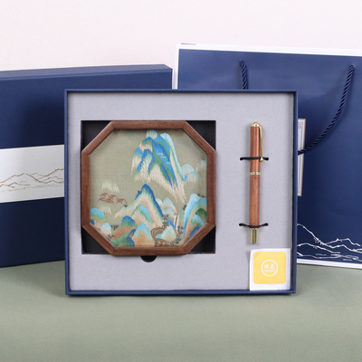 纯手工双面绣摆件，可刻字定制