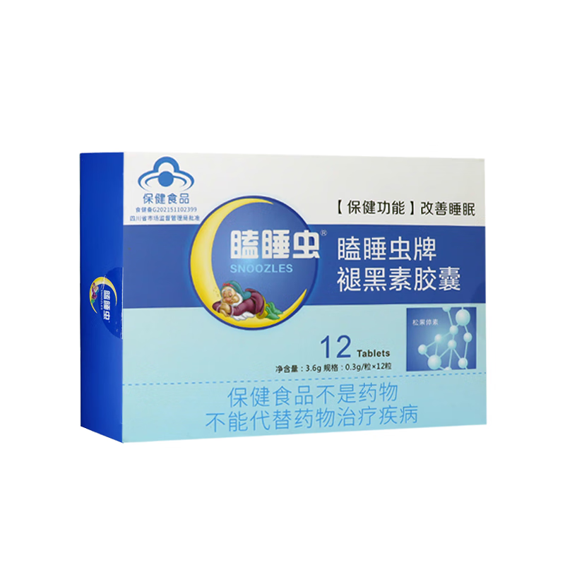 瞌睡虫牌褪黑素胶囊12粒