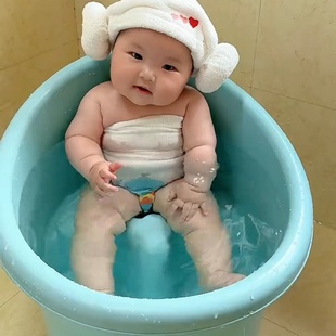 宝宝秋冬洗澡桶一体凳0 6岁儿童泡澡桶可坐沐浴桶婴儿座椅桶加厚