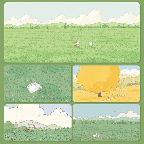 天然橡胶治愈系插画鼠标垫超大号