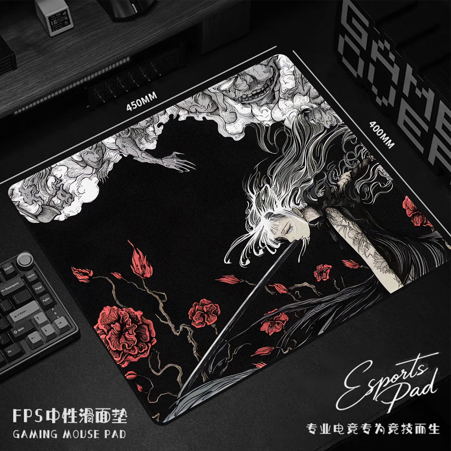 黑天使哥特风鼠标垫电竞均衡FPS