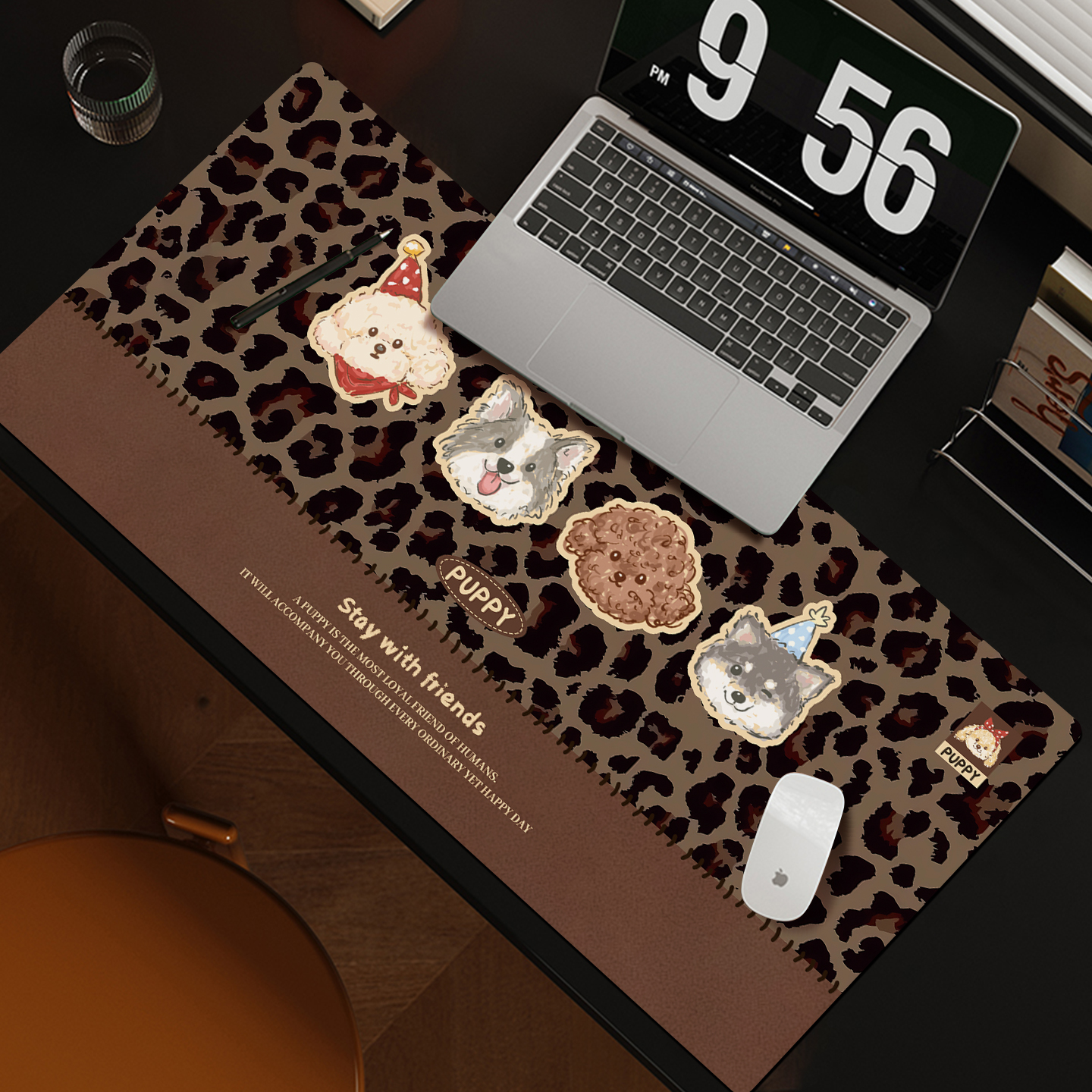 美拉德复古卡通鼠标垫工位学习垫