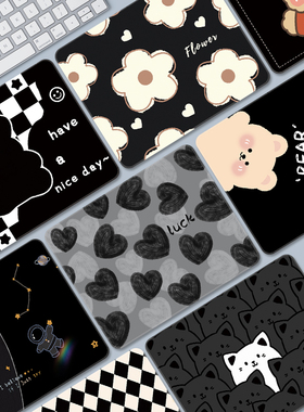 鼠标垫子女生小号简约黑色办公室好物电脑桌垫护腕定制滑鼠垫耐脏