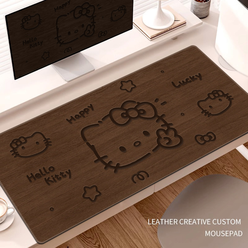 复古木纹鼠标垫超大号工位鼠标垫