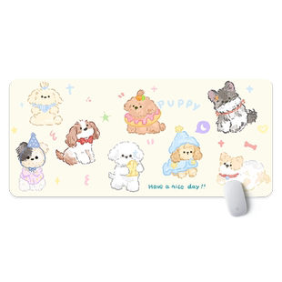 多巴胺小狗鼠标垫子女生高颜值防水宿舍桌面防滑桌垫定制可爱家用