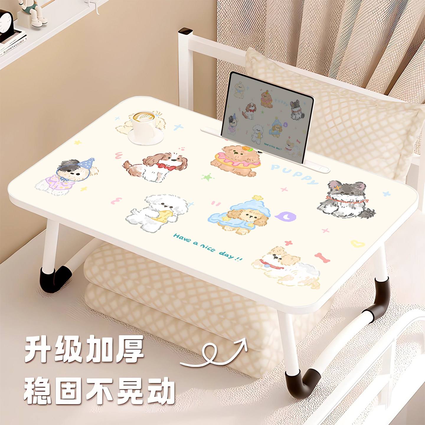 床上小桌子学生宿舍电脑桌床用图片