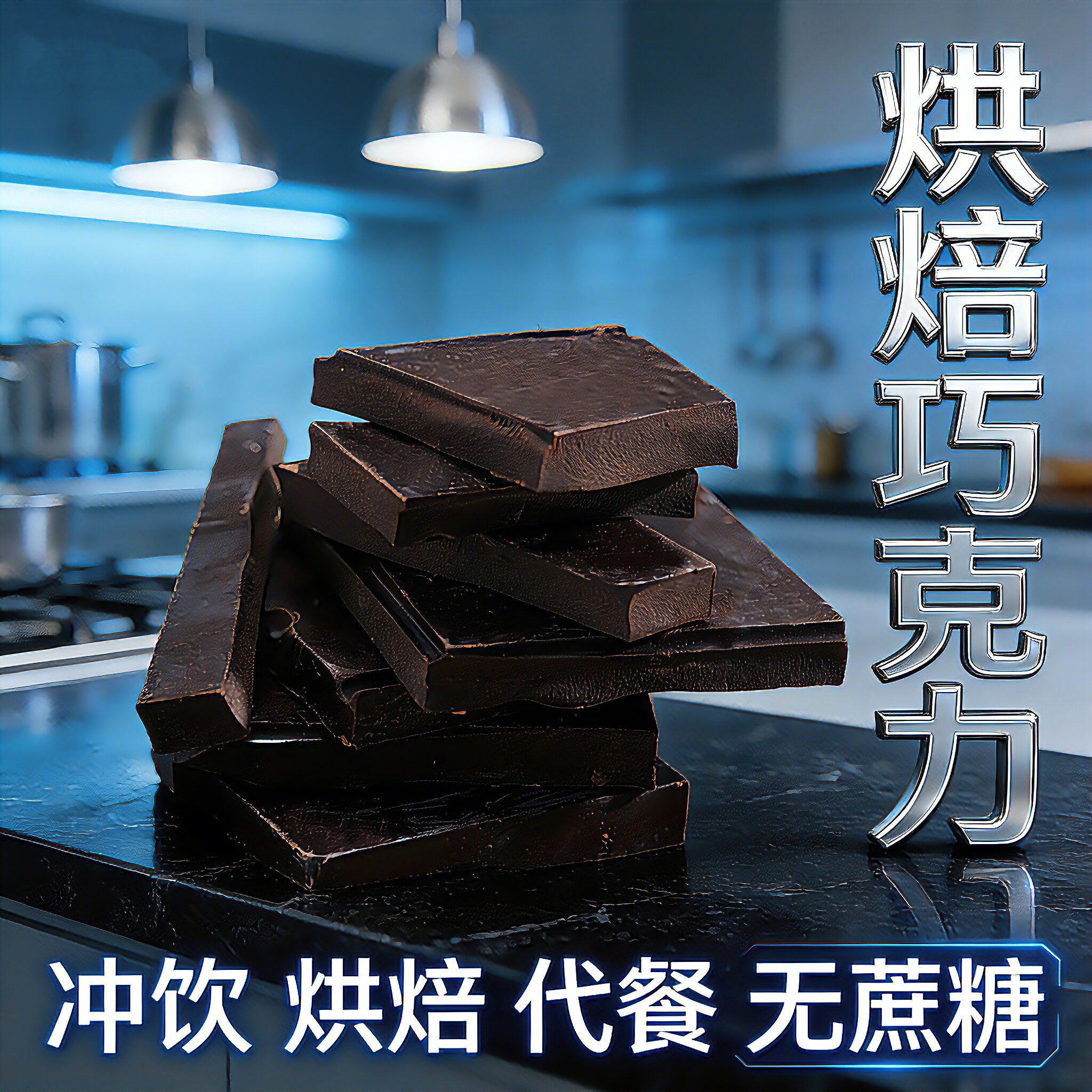100%纯黑巧克力烘焙原料纯可可脂可可液块板砖健身零食烘焙蛋糕