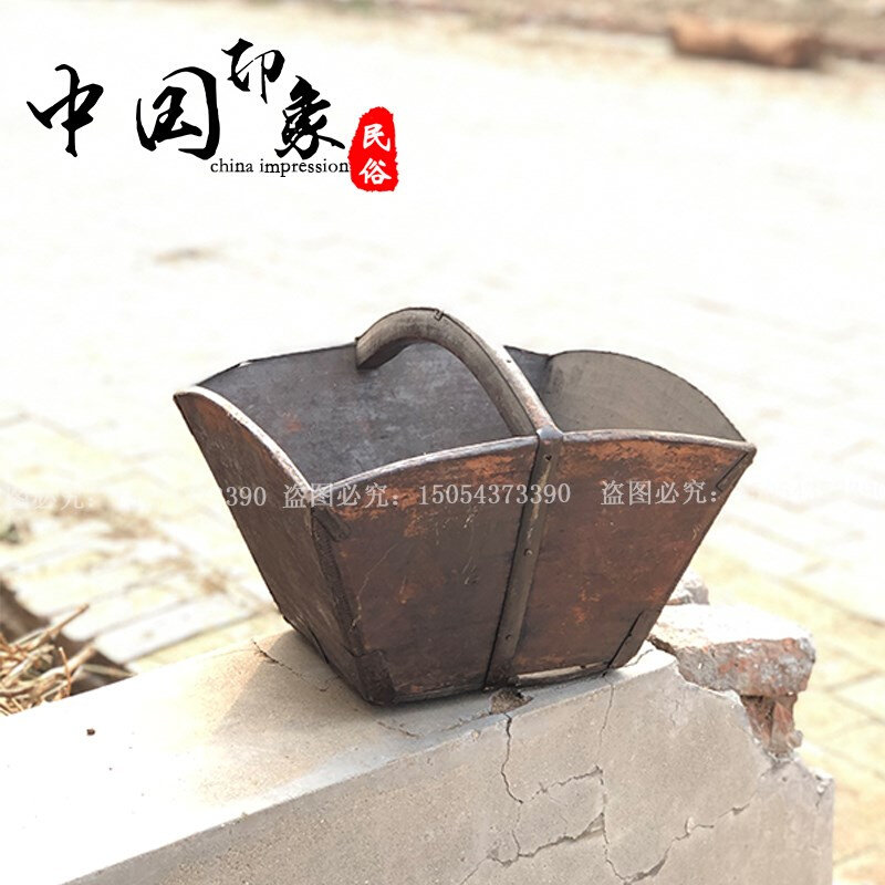 极速民俗怀旧老物件收藏杂项老y米斗古董粮食斗老式农具民国老东