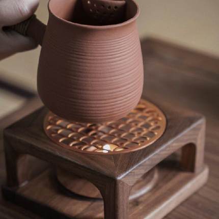 九间房原创什方温茶炉茶室茶桌新中式复古简约北美黑胡桃实木