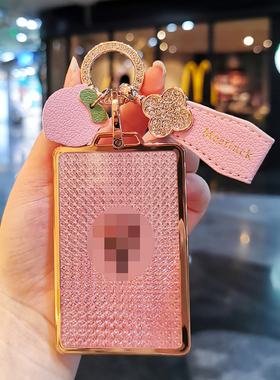 适用特斯拉model丫钥匙套TeslaY卡片model3车SX配件壳扣钻石纹女