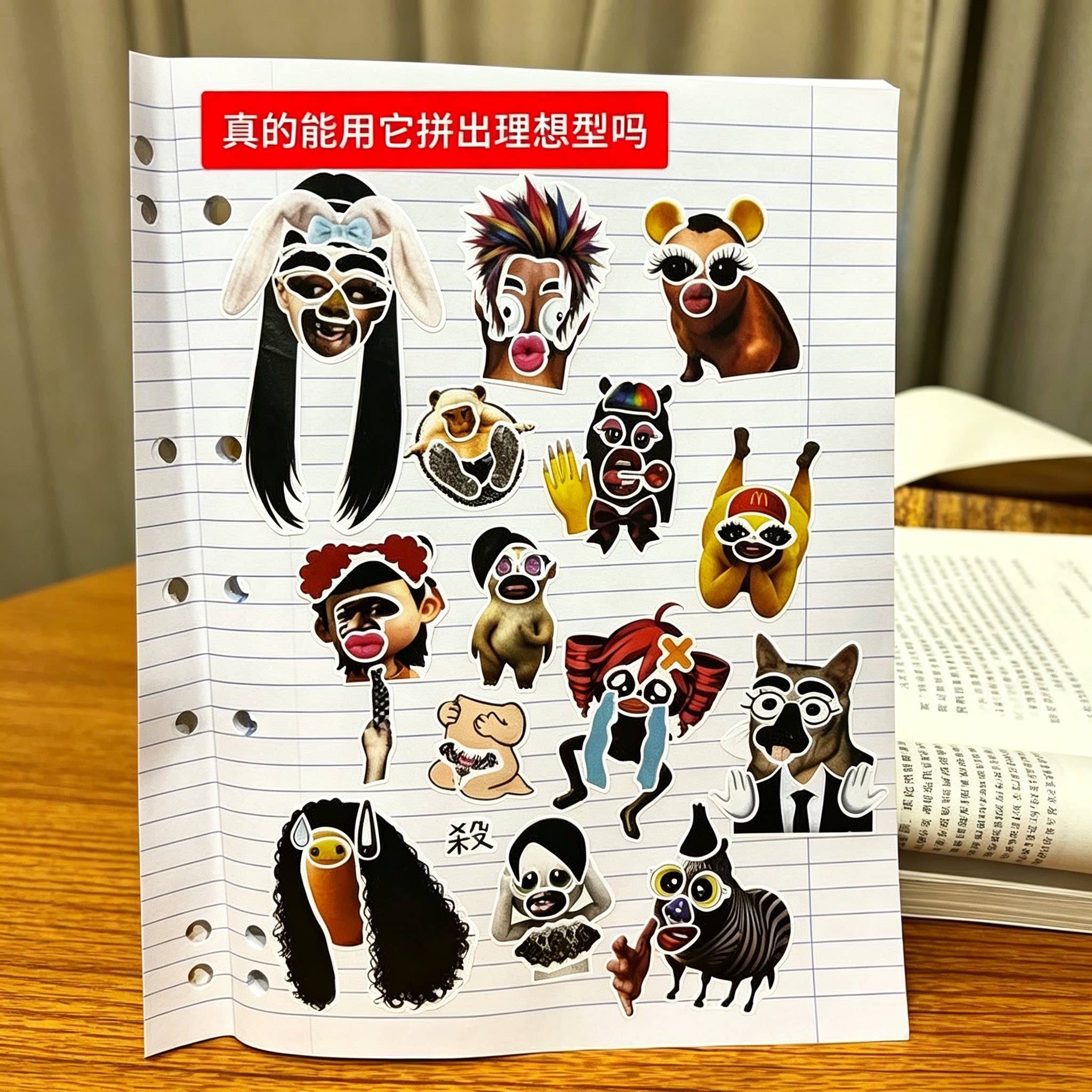 审美积累！抽象贴画五官拼图