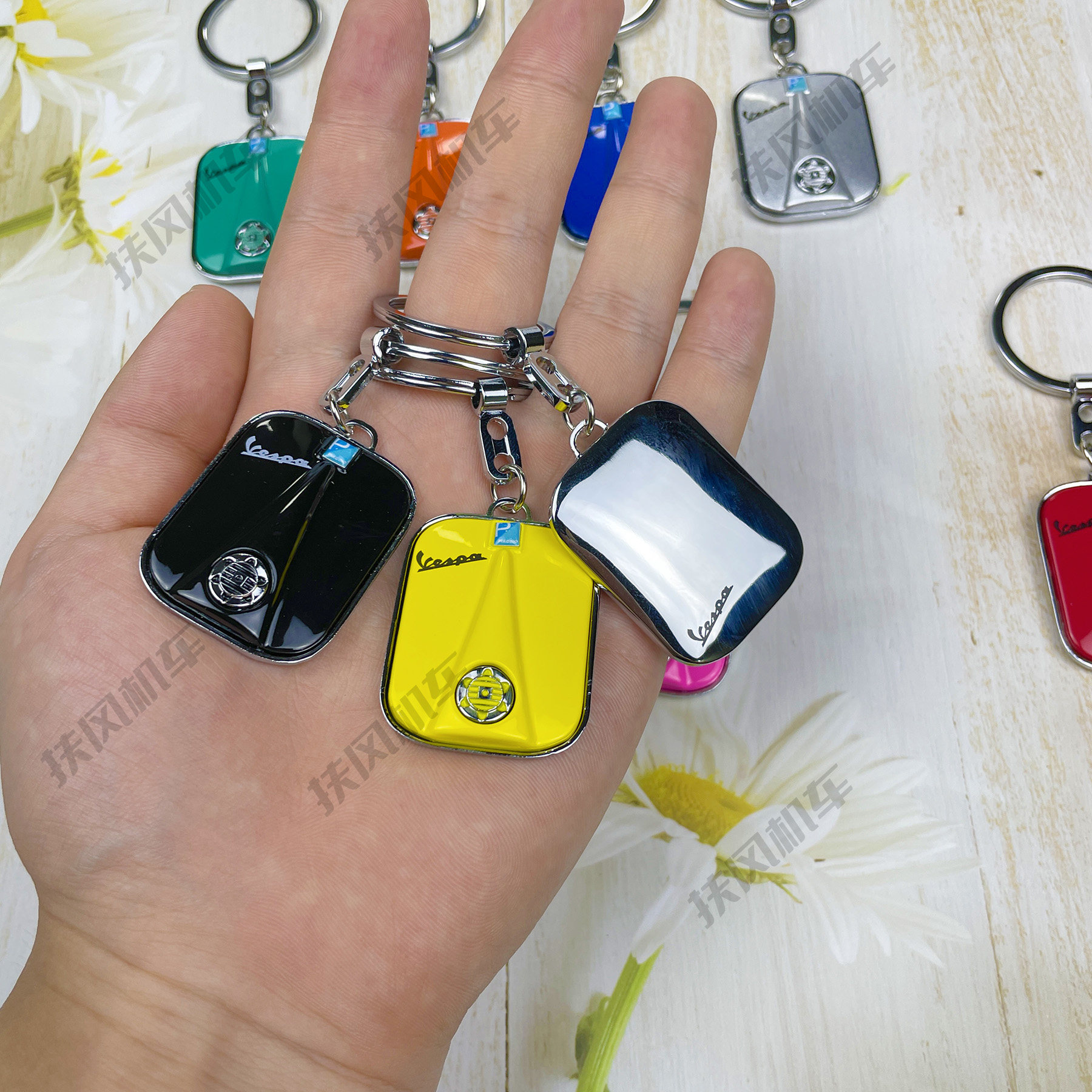 金属镜面钥匙扣适用于维斯帕Vespa春天冲刺150可爱装饰GTS300通用