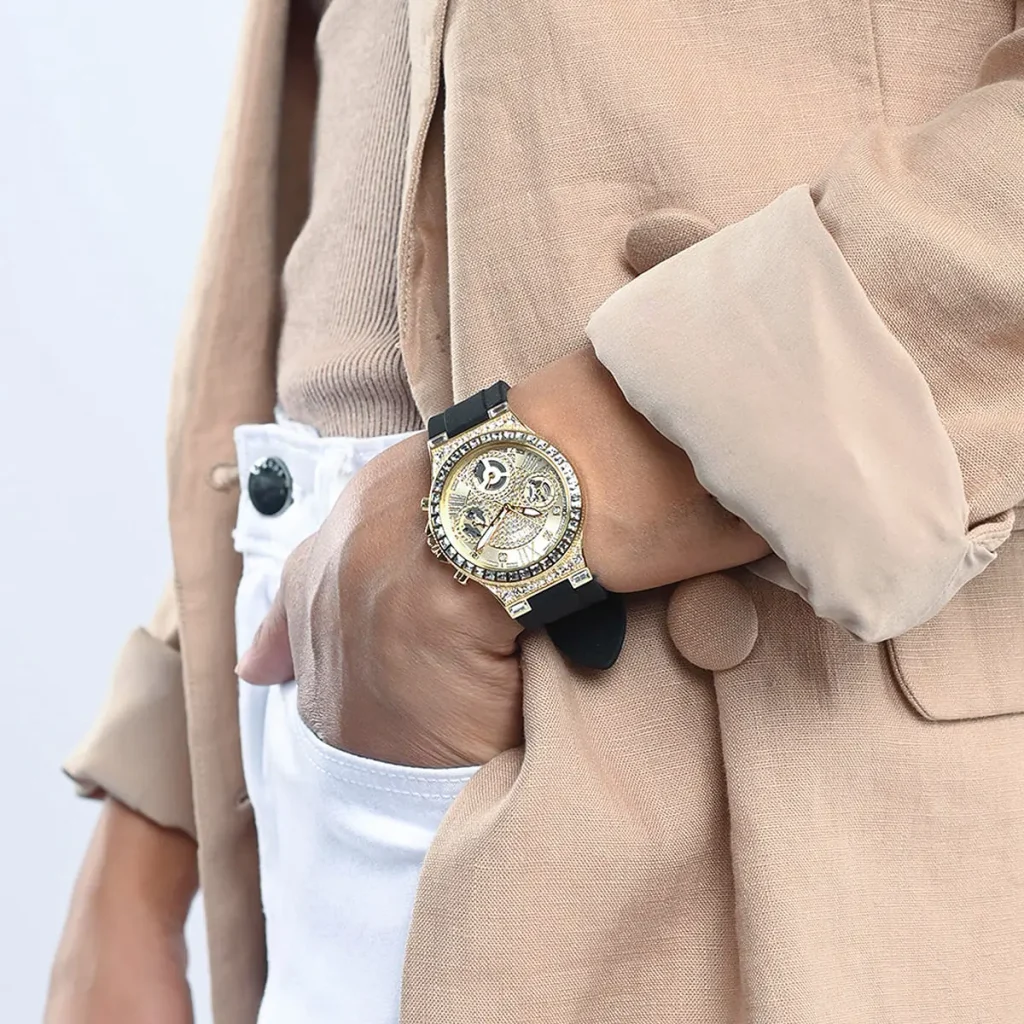 GUESS镶钻女表新款经典轻奢气质防水石英腕表GW0257L1Watch多功能