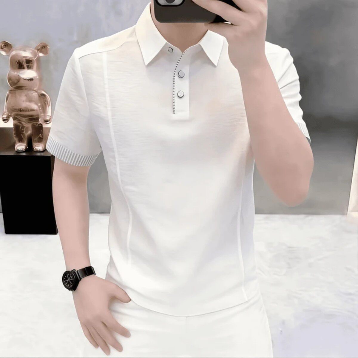 清梦源服饰冰丝高档新款男翻领