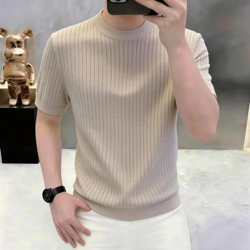 厚积成电子高档男士简约针织圆领