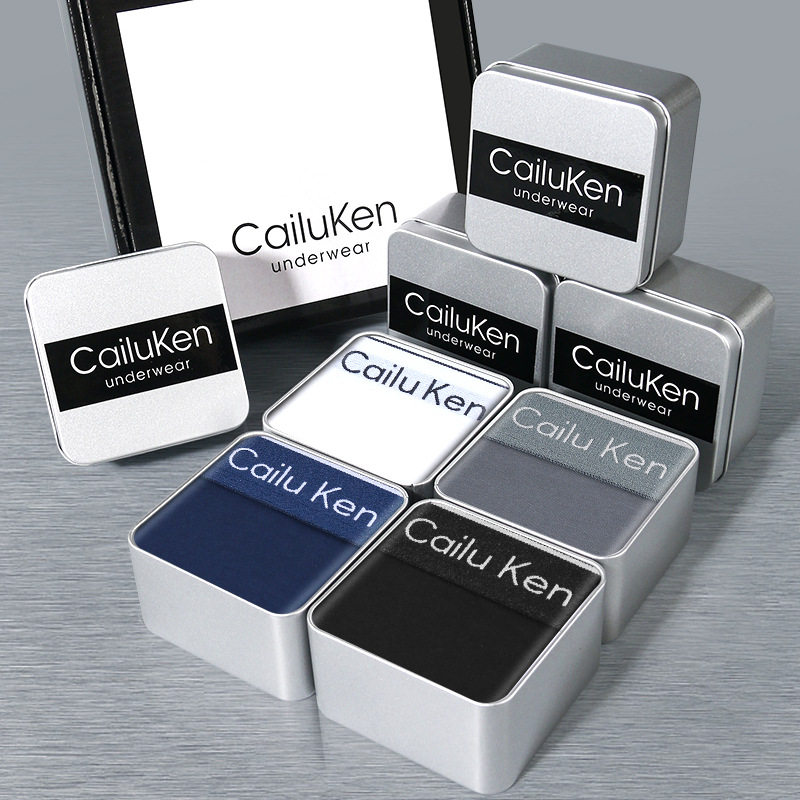 CailuKen男士内裤平角裤四角春夏季透气青年运动短裤内裤礼盒装,女士内衣/男士内衣/家居服,男平角内裤,淘宝优惠券,粉丝福利购,淘宝优惠卷