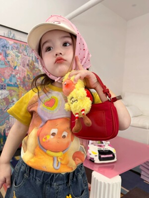 星星人上衣女童2026新款夏季儿童多巴胺穿搭宝宝超好看短袖t恤