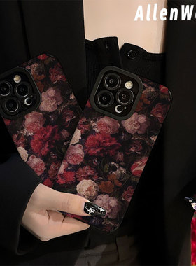 复古油画花朵适用三星s25ultra手机壳25edge新款a73全包a21防摔A03s硅胶a20s女a14创意a33个性a55小众a21高级