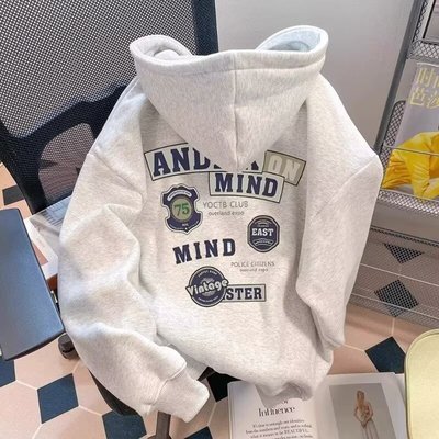 2025美式新款潮牌重磅连帽卫衣男女秋冬加绒加厚情侣帽衫外套上衣