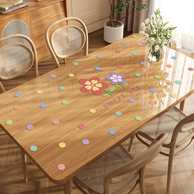 软玻璃桌垫加厚防油防水防烫免洗PVC桌布可裁剪水晶板透明餐桌垫