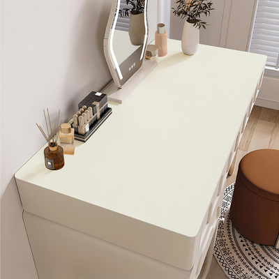 纯色梳妆台桌垫轻奢高级感化妆美甲桌面保护垫子防油防水皮革桌布