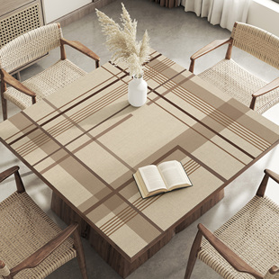 方桌餐桌垫防水防油免洗正方形桌布法式复古茶几布防烫隔热保护垫