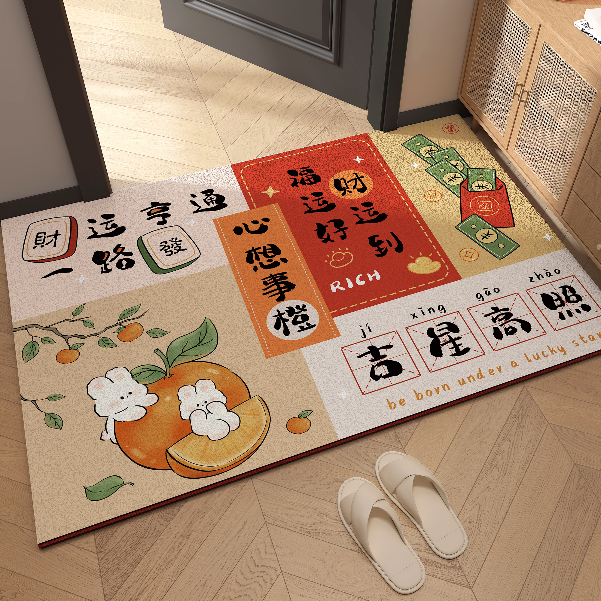入户门地垫新款玄关进门脚垫丝圈防滑耐脏可裁剪地毯刮沙除泥脚垫
