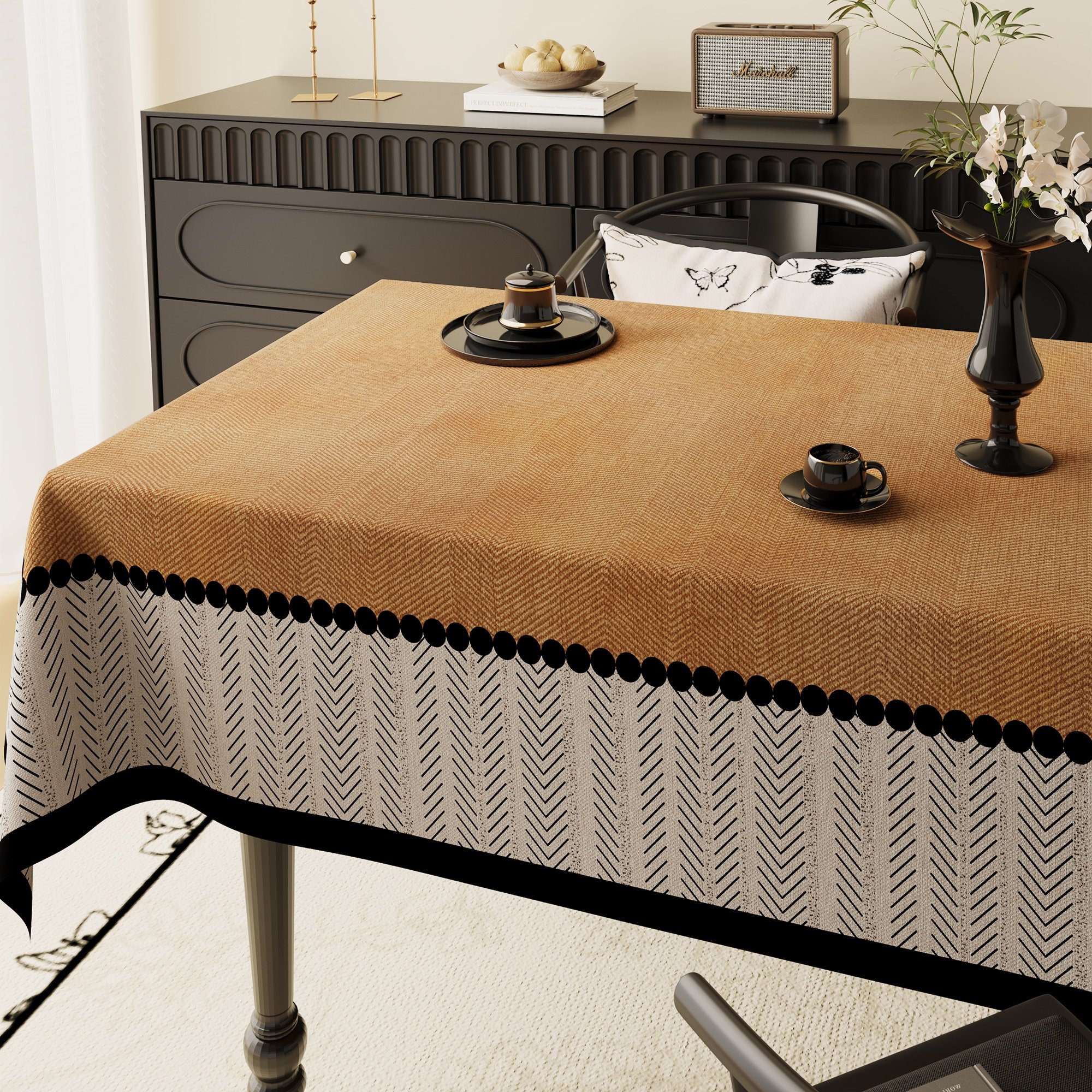 2026新款法式复古桌布高级感仿麻桌垫免洗防水防油台布茶几盖布,居家布艺,桌布,淘宝优惠券,粉丝福利购,淘宝优惠卷