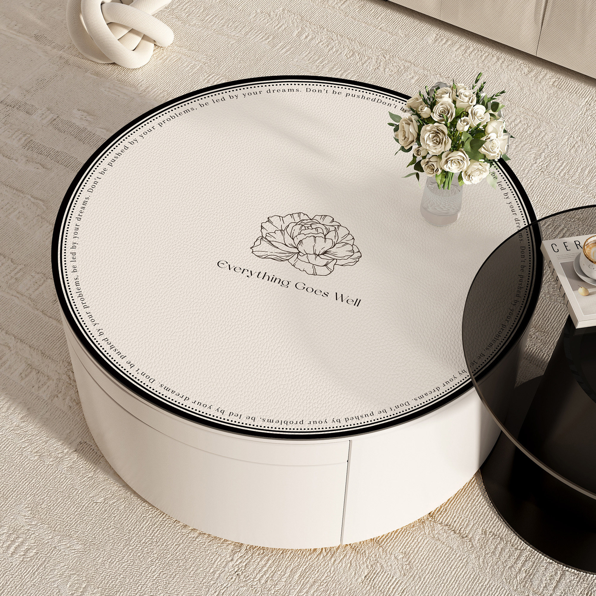 圆形小茶几桌垫轻奢高级感圆桌桌布家用防水防油防烫免洗保护垫子