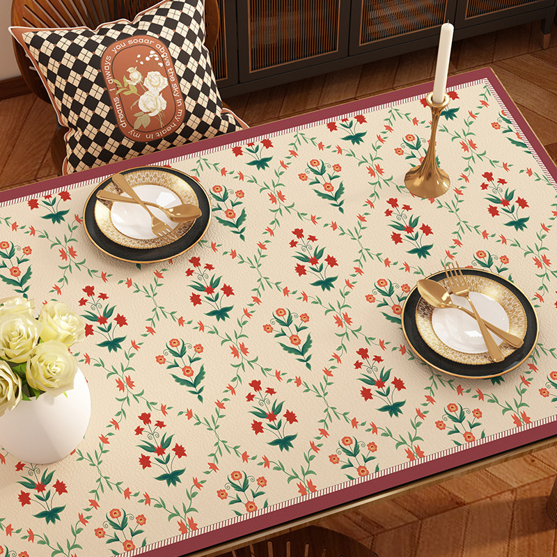 美式轻奢桌布防水防油防烫免洗高级感茶几皮革餐桌垫桌面保护膜,居家布艺,桌布,淘宝优惠券,粉丝福利购,淘宝优惠卷