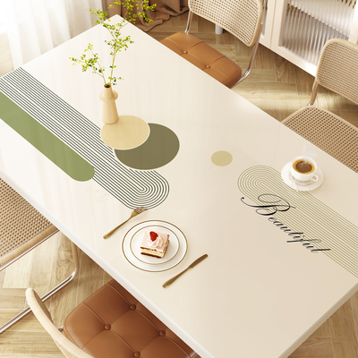 桌布防水防油免洗防烫pvc软玻璃餐桌垫轻奢高级感长方形茶几台布