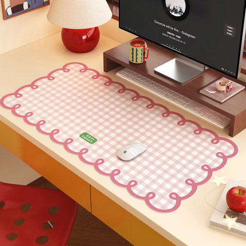 超大鼠标垫女生高颜值奶油风电脑桌面键盘垫加厚防水防滑书桌垫子