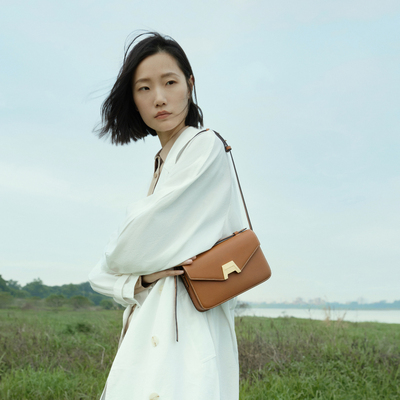 安菲希特软面牛皮单肩包小方包