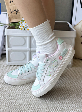 顽刻官方春枝叙配色春季校园风W系列休闲低帮男女国潮滑板鞋