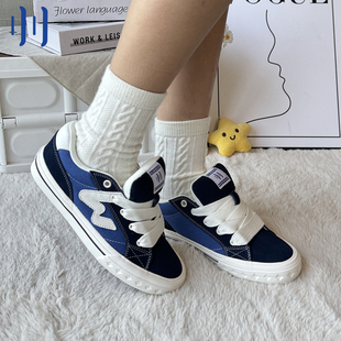 板鞋 BAKE低帮男女W软底面包鞋 冬季 顽刻官方Bagel系列校园蓝贝果鞋