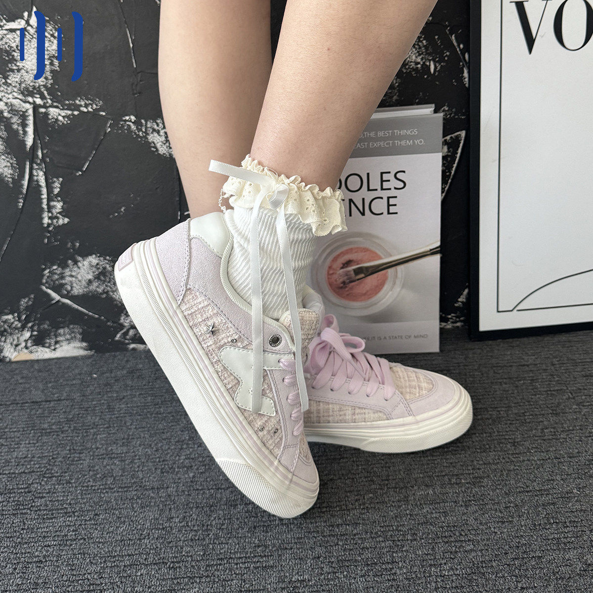 顽刻官方星星香芋紫配色小香风系列冬季W系列低帮男女国潮滑板鞋