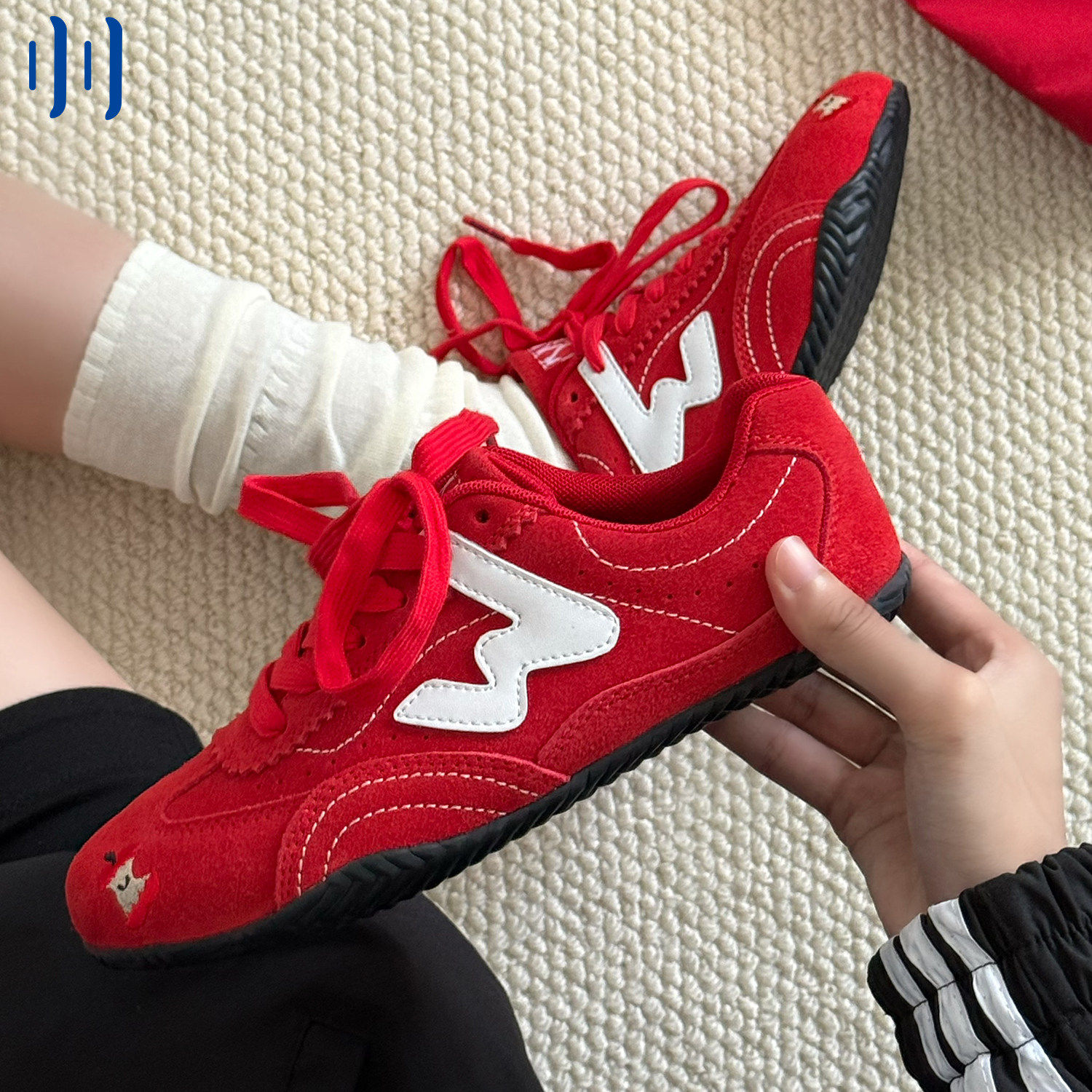 顽刻官方小苹果配色翻毛皮拼接W系列低帮男女国潮赛车鞋,流行男鞋,休闲板鞋,淘宝优惠券,粉丝福利购,淘宝优惠卷