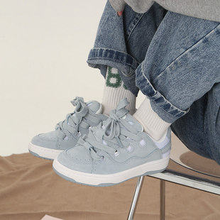 顽刻官方面包鞋 冰蓝色复古秋冬BAKE低帮男女专业耐磨国潮滑板鞋