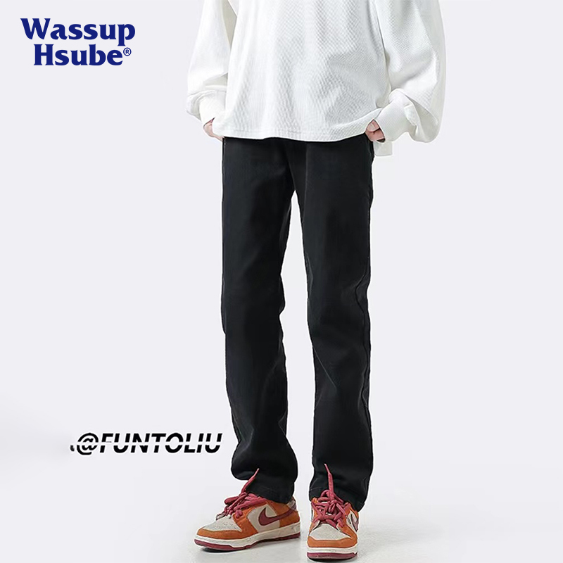 冬季潮流修身显高美式高街牛仔裤