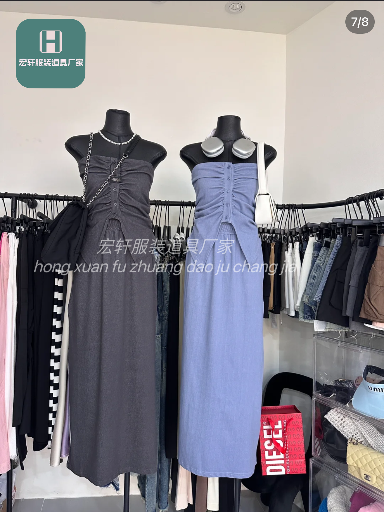 买手店黑色皮革扁身平胸无手女半身烤漆婚纱橱窗韩版模特台展示架