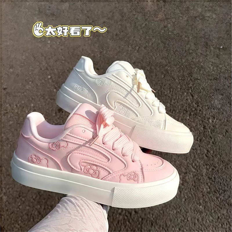 学生休闲运动鞋面包鞋2027春秋新款小众百搭鞋子厚底板鞋小白鞋女图片