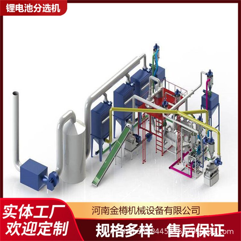 锂电池正负极片破碎分选设备 电池粉碎分离新工艺 铜铝回收率高