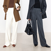 女加厚加绒糯米裤 1191 row风窄版 毛呢阔腿裤 理想冬裤 拒绝臃肿