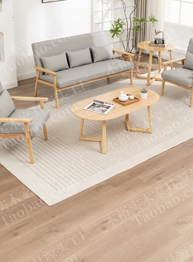 小户型实木皮艺沙发组合简易休闲区民宿客厅办公室洽谈店铺出租房