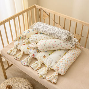 婴儿安抚枕宝宝侧睡靠枕糖果纯棉纱布可拆洗防撞长条圆柱