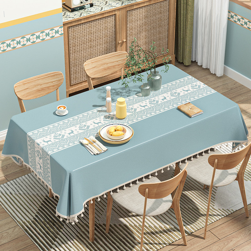 棉麻桌布防水防烫防油免洗茶几台布长方形轻奢餐桌垫高级感盖布巾