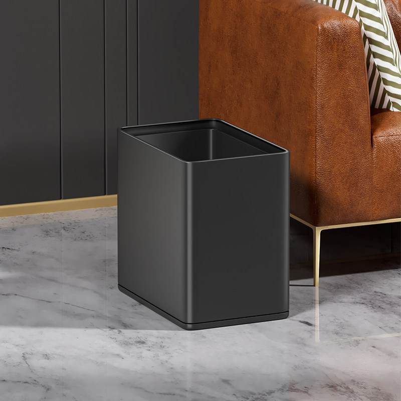 精选不锈钢垃圾桶双层家用客厅窄缝轻奢无盖厨房卧室办公室卫生间