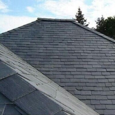 精选天然青石板瓦板别墅屋面隔热黑色板岩欧式庭院瓦城堡复古屋顶